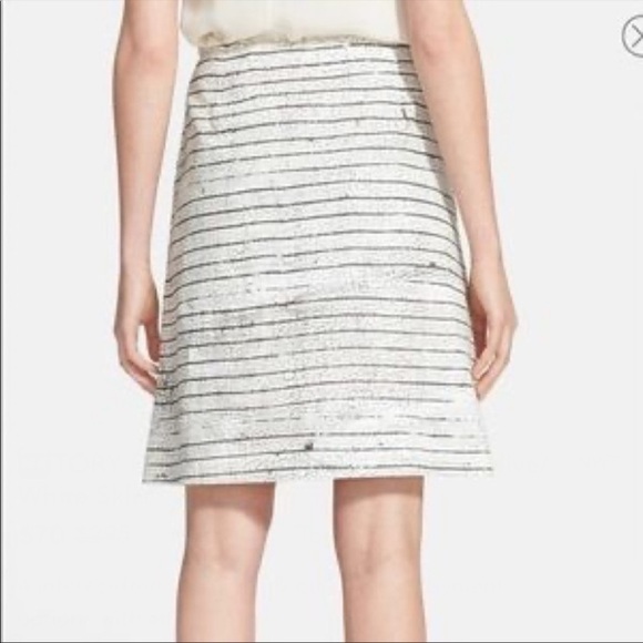 Tory Burch Palma Stripe Cracked Print A Line Straight Pencil Skirt - Picture 3 of 8